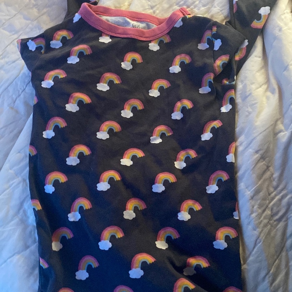 Rainbow pajama shirt. Size 12.